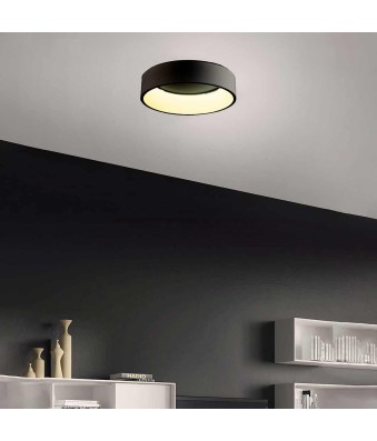 Plafón de Techo LED 32W, Color Negro, Luz Cálida 3000K, A++