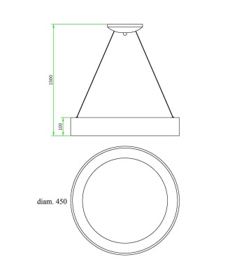 Lámpra de Techo Colgante , Redonda, Circunferencia, Color Blanco LED 32W, A++