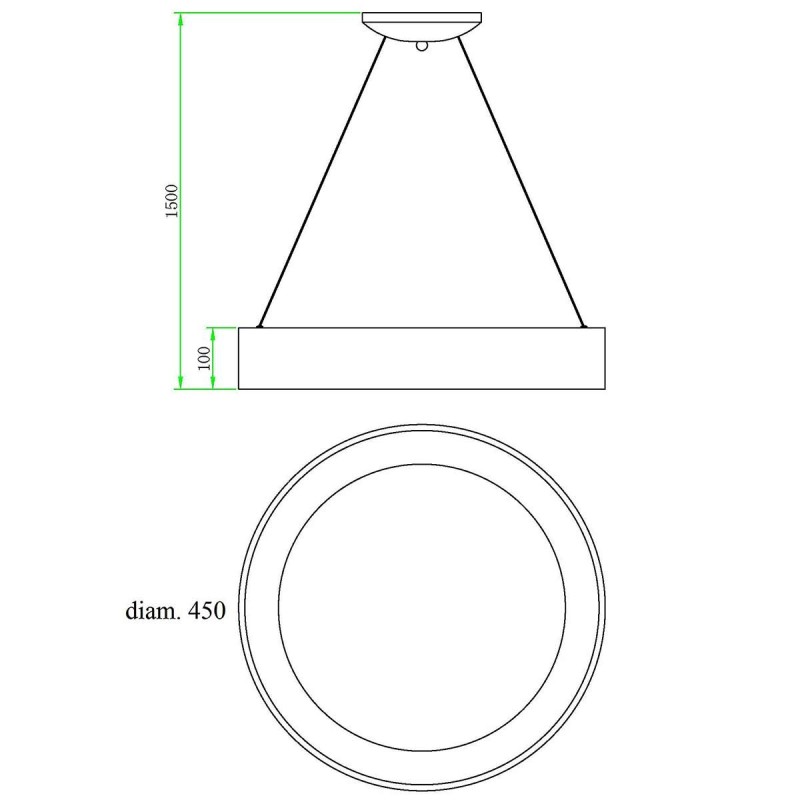 Lámpra de Techo Colgante , Redonda, Circunferencia, Color Blanco LED 32W, A++