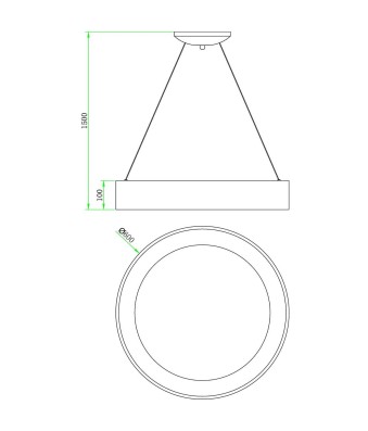 Lámpara de Techo Colgante  LED, Redonda, 42W, Color Blanco,  Luz Cálida 3000K, A++