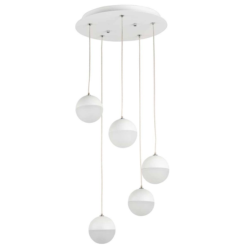 Lámpara Colgante Moderna, Estilo Caracol, Color Blanco, LED 25W, Luz Cálida, A++