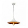 Lámpara Colgante Minimalista Blanco y Dorado - Estilo Campana