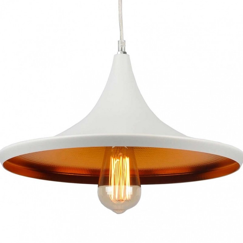 Trío de Lámparas Colgantes Blanco y Dorado - Minimalistas