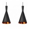 Trío de Lámparas de Techo Colgantes Estilo Minimalista Negro y Dorado