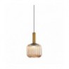 Lámpara Colgante Cristal, Estilo Vintage, Colores Dorado y Ambar, A+