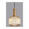 Lámpara Colgante Cristal, Estilo Vintage, Colores Dorado y Ambar, A+