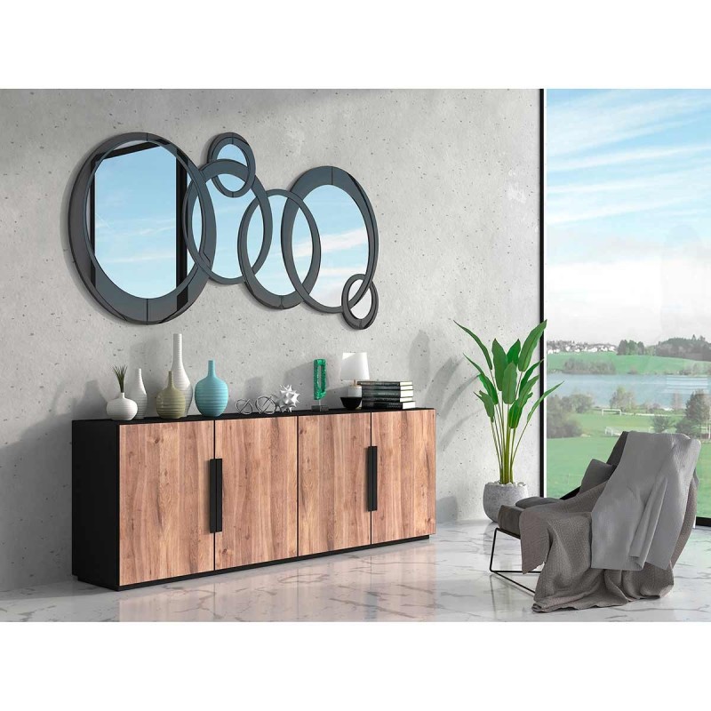 Espejo Decorativo de Pared Circulos Grandes Negros