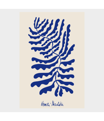 CUADRO MODERNO HOJA AZUL MATISSE