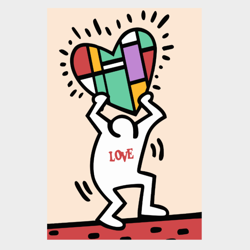 ARTE MODERNO LOVE HARING