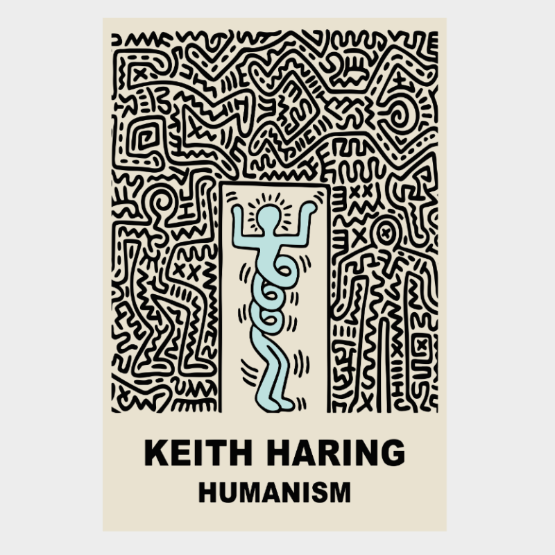 CUADRO DECORATIVO HARING HUMANISMO