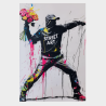 CUADRO BANKSY EL LANZADOR DE FLORES