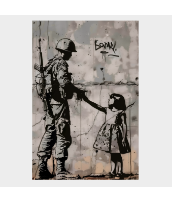 CUADRO BANKSY EL SOLDADO Y LA NIÑA