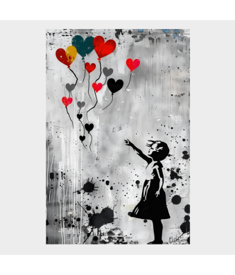 CUADRO MODERNO BANKSY LA NIÑA DEL GLOBO