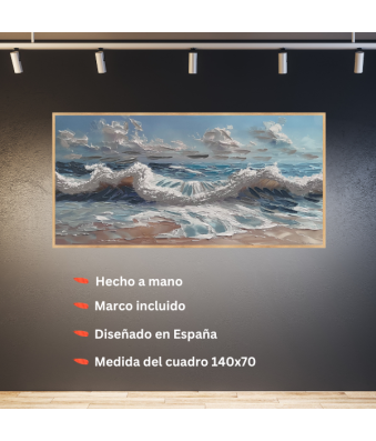 CUADRO PINTADO A MANO OLAS ETERNAS