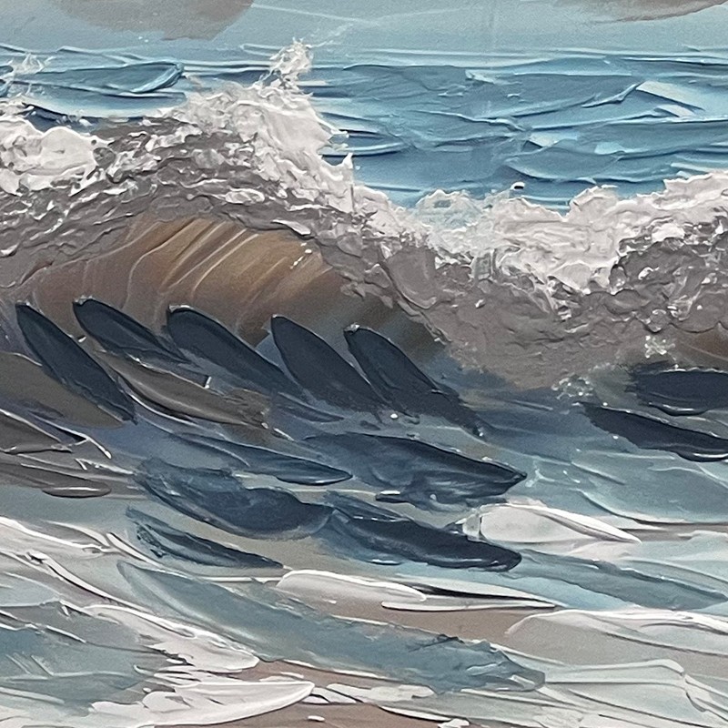 CUADRO PINTADO A MANO OLAS ETERNAS