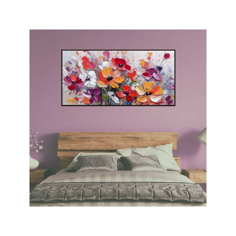 CUADRO PINTADO A MANO EXPLOSIÓN FLORAL