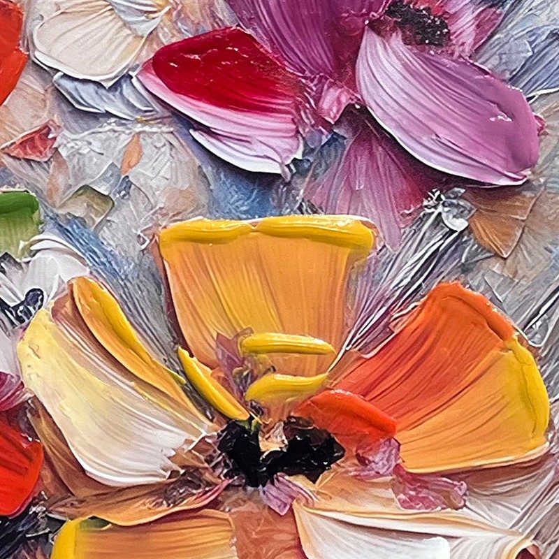 CUADRO PINTADO A MANO EXPLOSIÓN FLORAL