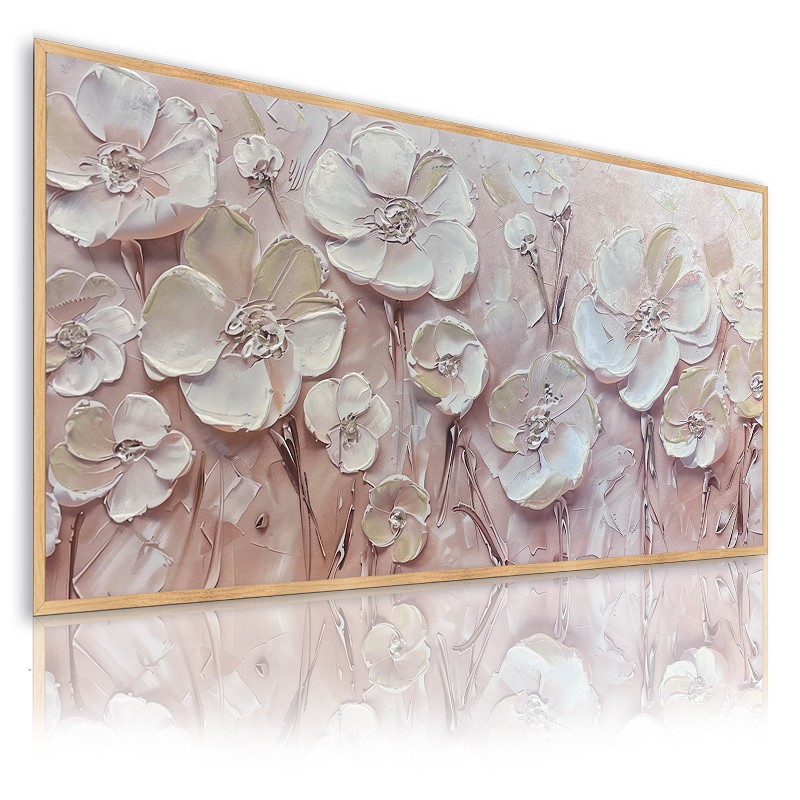 CUADRO PINTADO A MANO TEXTURA FLORAL