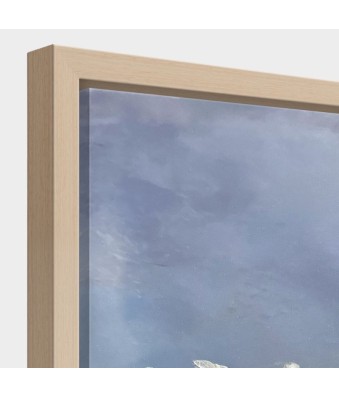 Cuadro en relieve con marco de madera Olas al atardecer