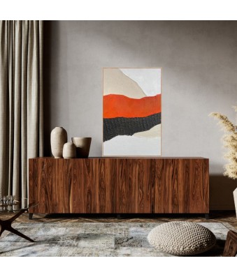 Cuadro en relieve con marco de madera Tessut
