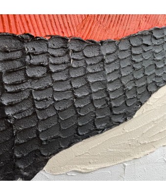 Cuadro en relieve con marco de madera Tessut